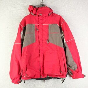 686 Winter Jacket Womens Large Red Insulated Snow Skirt Pit Zip Ski Snowboard